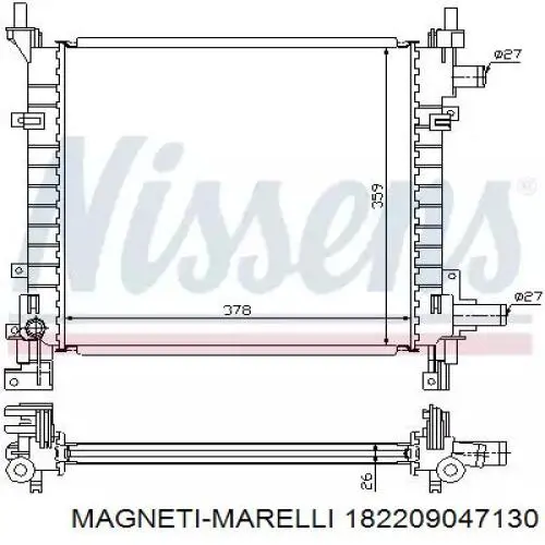 Дзеркальний елемент дзеркала заднього виду, правого 182209047130 Magneti Marelli