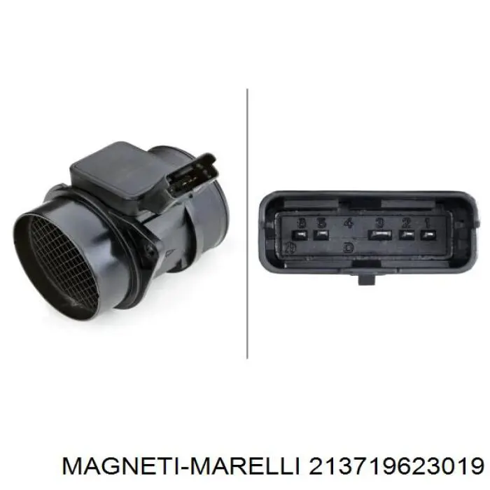 Датчик масової витрати повітря Magneti Marelli 213719623019 ціна, від 61.64 USD