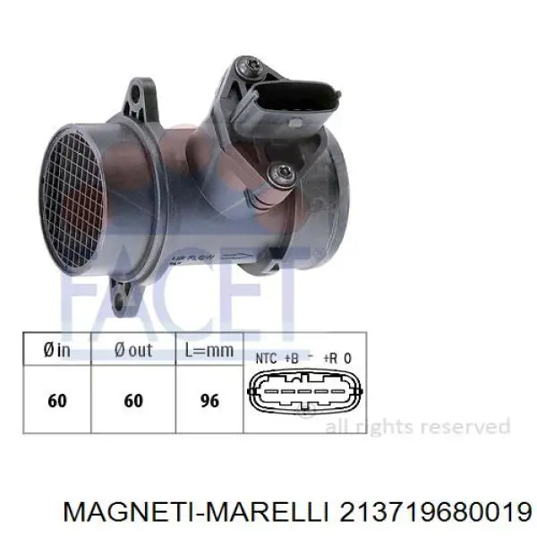 Датчик масової витрати повітря Hoffer 7516088E ціна, від 36.07 USD