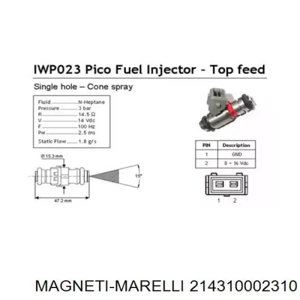 Паливні форсунки 214310002310 Magneti Marelli
