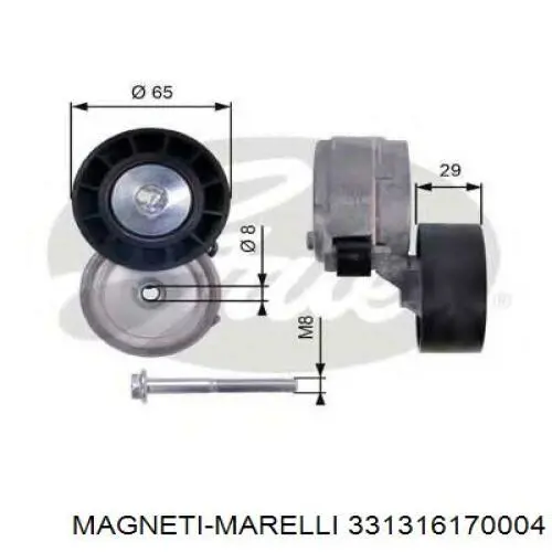 Натяжний ролик Magneti Marelli 331316170004 ціна, від 11.28 USD