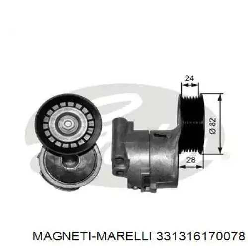 Ролик натягувача приводного ременя 331316170078 Magneti Marelli