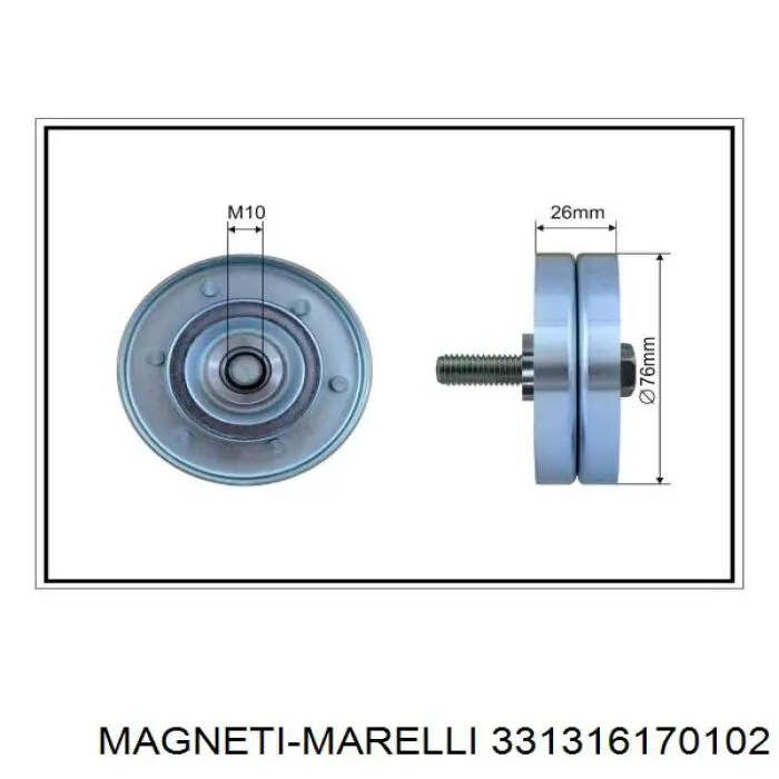 Натяжний ролик Magneti Marelli 331316170102 ціна, від 19.40 USD