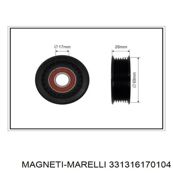 331316170104 Magneti Marelli ролик натягувача приводного ременя