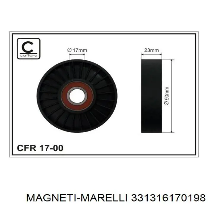 Ролик натягувача приводного ременя 331316170198 Magneti Marelli