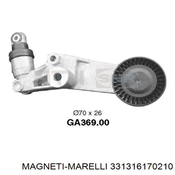 331316170210 Magneti Marelli Натяжна планка поліклинового ременя