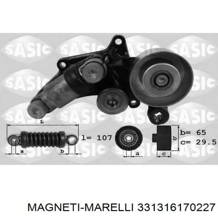 Натяжний ролик Magneti Marelli 331316170227 ціна, від 10.93 USD