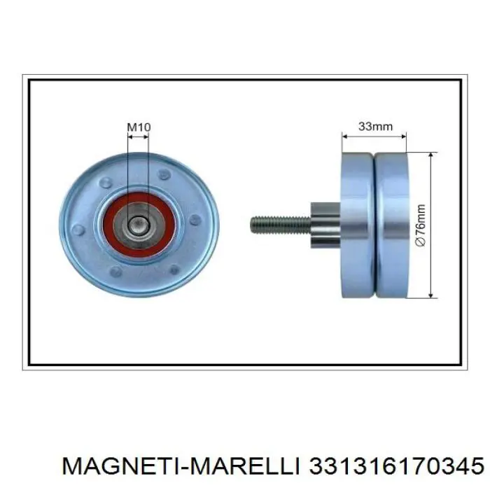 Ролик приводного ременя, паразитний 331316170345 Magneti Marelli