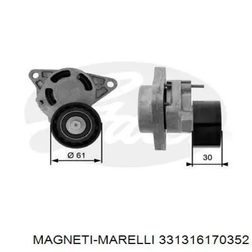 Натяжний ролик 331316170352 Magneti Marelli