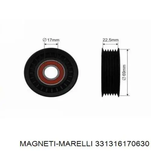 331316170630 Magneti Marelli Ролик натяжителя ременя агрегатів