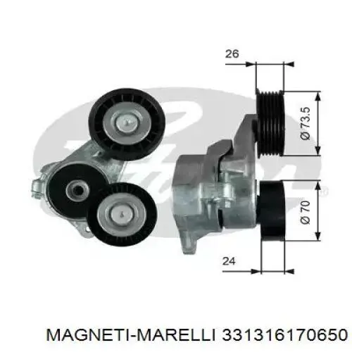 331316170650 Magneti Marelli Ролик натяжителя ременя агрегатів
