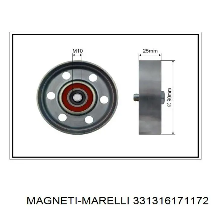 Ролик натягувача приводного ременя 331316171172 Magneti Marelli