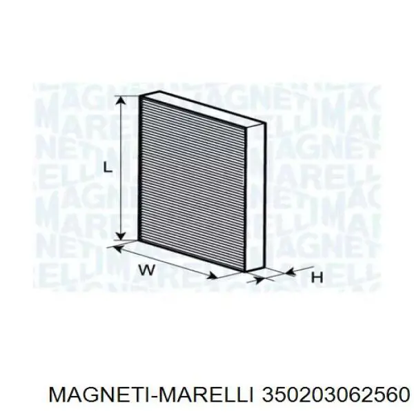 Фільтр салону 350203062560 Magneti Marelli