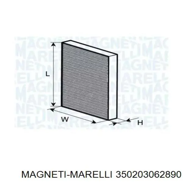350203062890 Magneti Marelli Внутрішньосалонний фільтр