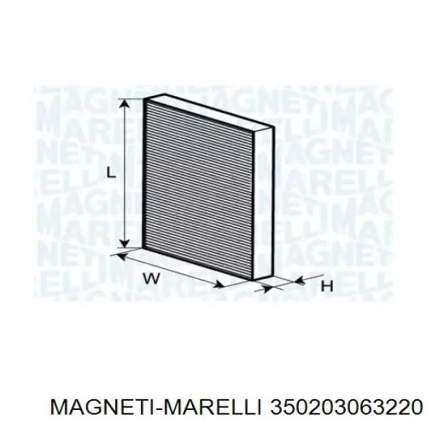 350203063220 Magneti Marelli Внутрішньосалонний фільтр