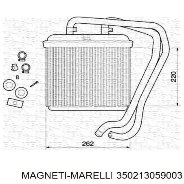 Радіатор пічки (обігрівача) 350213059003 Magneti Marelli