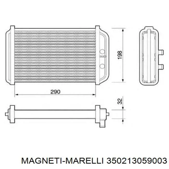 Радіатор пічки 350213059003 Magneti Marelli
