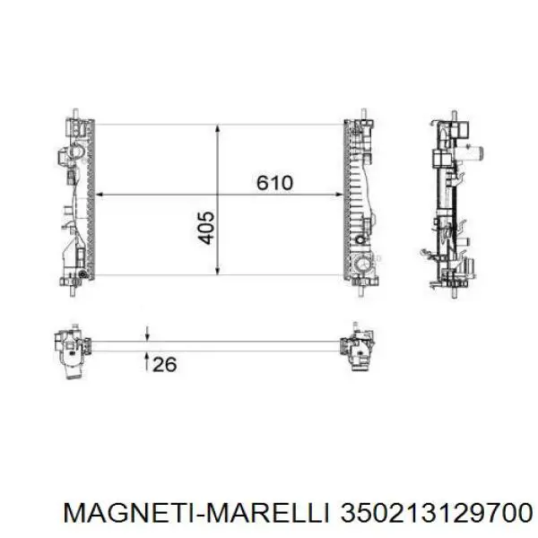 350213129700 Magneti Marelli Радіатор охолодження двигуна