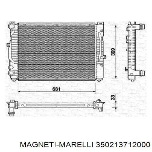 Радіатор основний Magneti Marelli 350213712000 ціна, від 62.23 USD