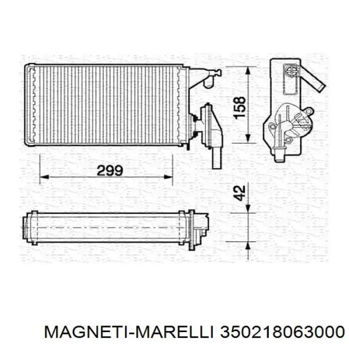 Радіатор пічки (обігрівача) 350218063000 Magneti Marelli