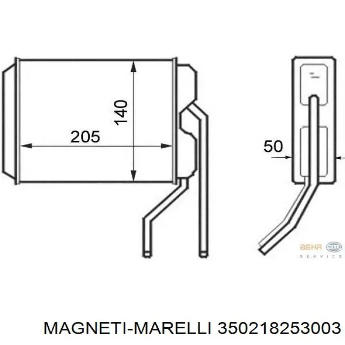 Радіатор пічки (обігрівача) 350218253003 Magneti Marelli