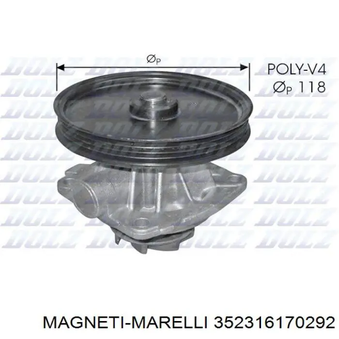 352316170292 Magneti Marelli помпа водяна (насос охолодження, в зборі з корпусом)