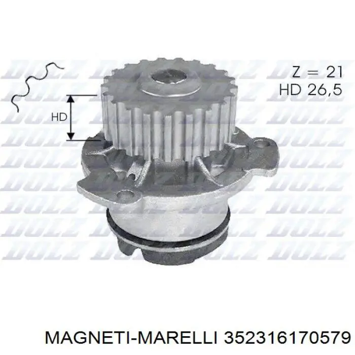 Помпа охолодження Magneti Marelli 352316170579 ціна, від 20.19 USD