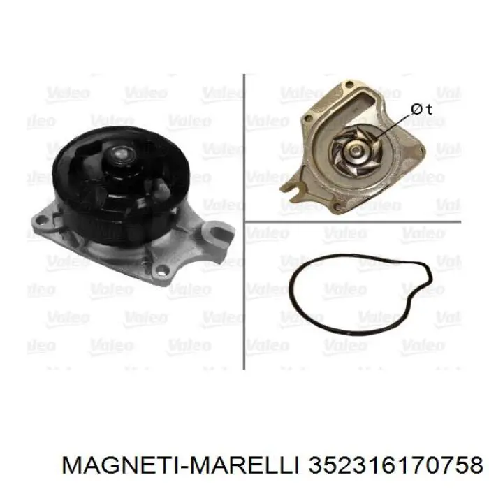 Купити 352316170758 Magneti Marelli Насос охолоджуючої рідини