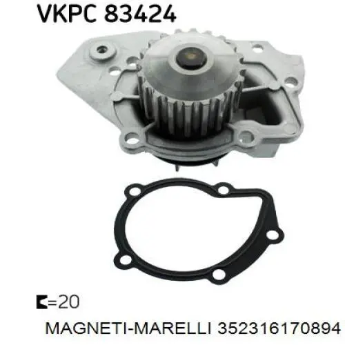 Купити 352316170894 Magneti Marelli Насос охолоджуючої рідини