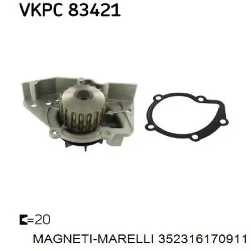 Купити 352316170911 Magneti Marelli Насос охолоджуючої рідини