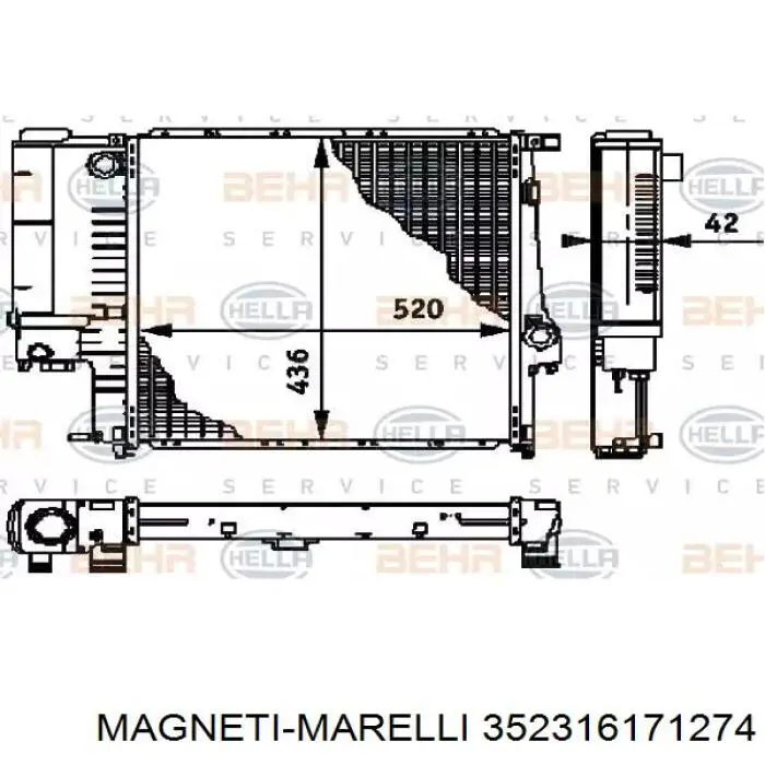 Помпа охолодження Magneti Marelli 352316171274 ціна, від 58.20 USD