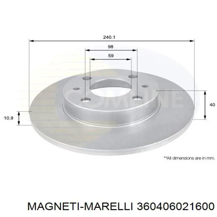 Купити 360406021600 Magneti Marelli Диск заднього гальма