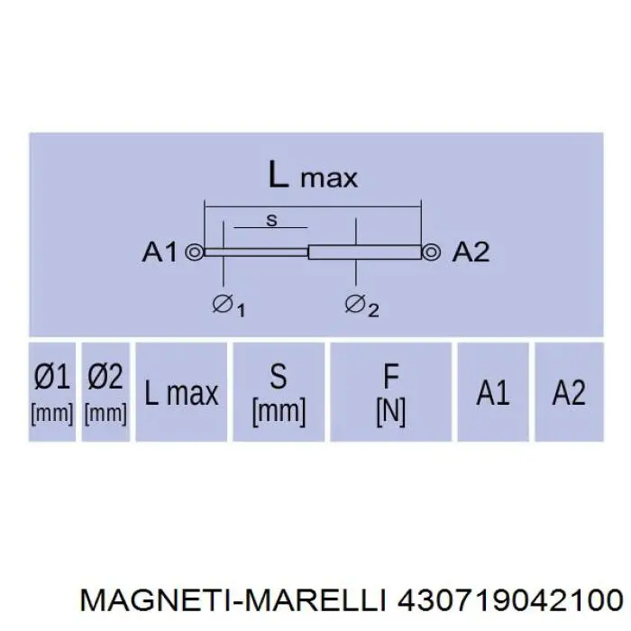 Амортизатор двері задньої Magneti Marelli 430719042100 ціна, від 7.69 USD