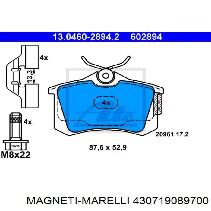 430719089700 Magneti Marelli Стійка капота