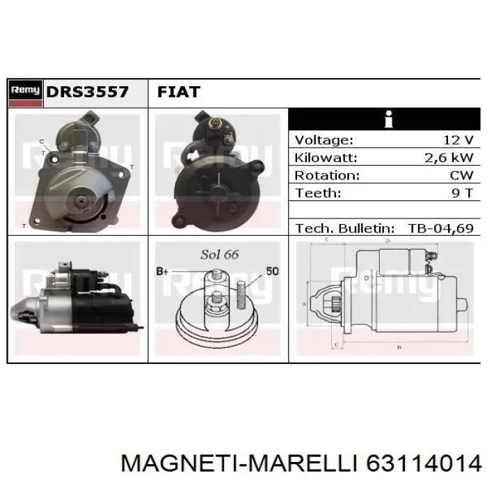 63114014 Magneti Marelli стартер