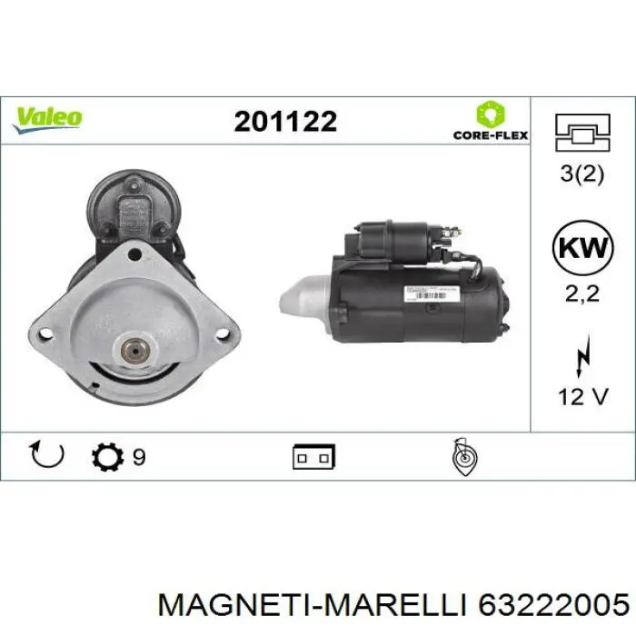 63222005 Magneti Marelli Стартер двигуна