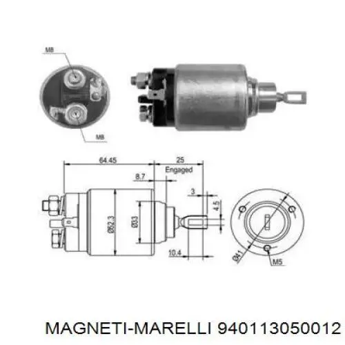 Втягуюче реле стартера 940113050012 Magneti Marelli