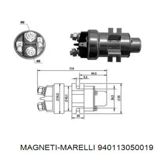 Втягуюче реле стартера 940113050019 Magneti Marelli