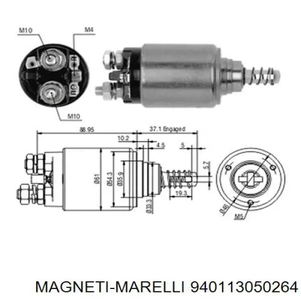 Втягуюче реле стартера 940113050264 Magneti Marelli