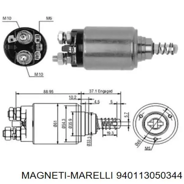 Втягуюче реле стартера 940113050344 Magneti Marelli
