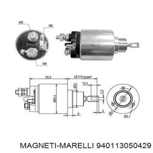 Втягуюче реле стартера 940113050429 Magneti Marelli