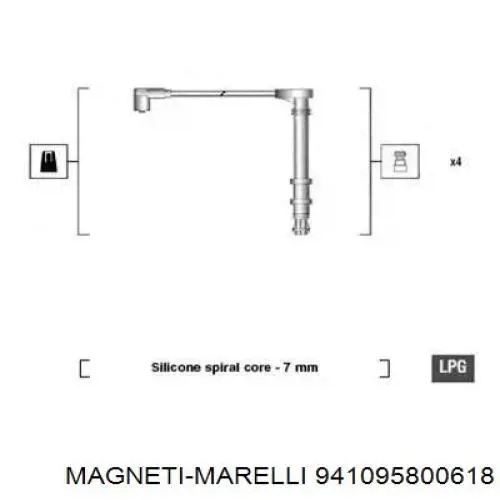 941095800618 Magneti Marelli дріт високовольтні, комплект