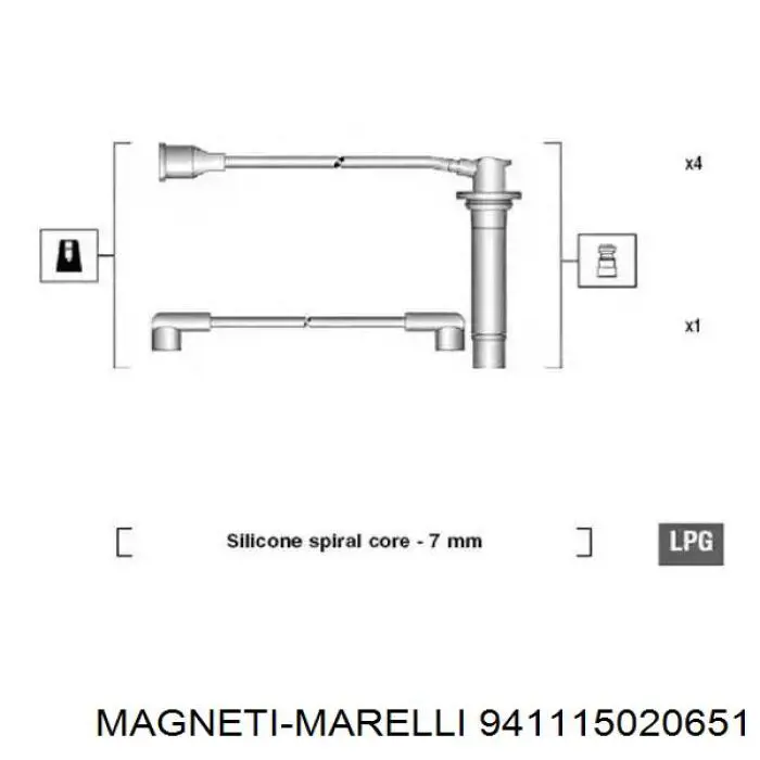 Дроти запалювання Magneti Marelli 941115020651 ціна, від 42.38 USD