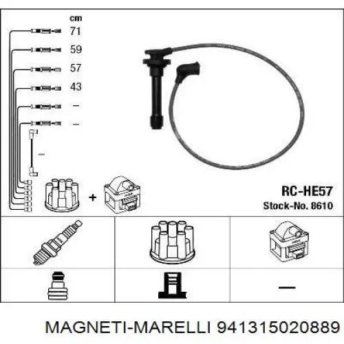 Високовольтні дроти 941315020889 Magneti Marelli