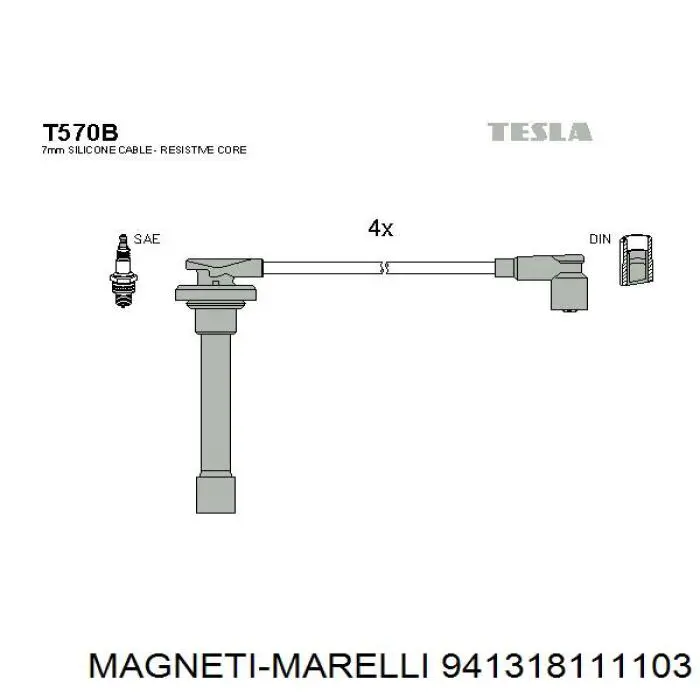 Купити MSK1103 Magneti Marelli Провід високовольтні, комплект