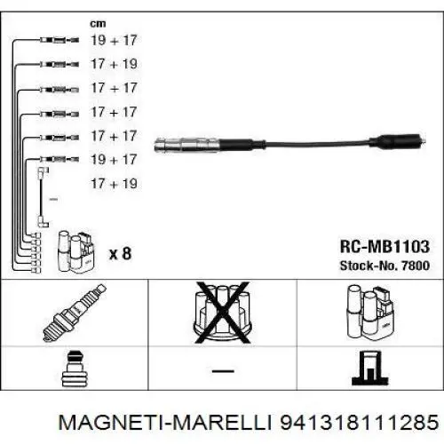 Дроти запалювання Magneti Marelli 941318111285 ціна, від 96.84 USD