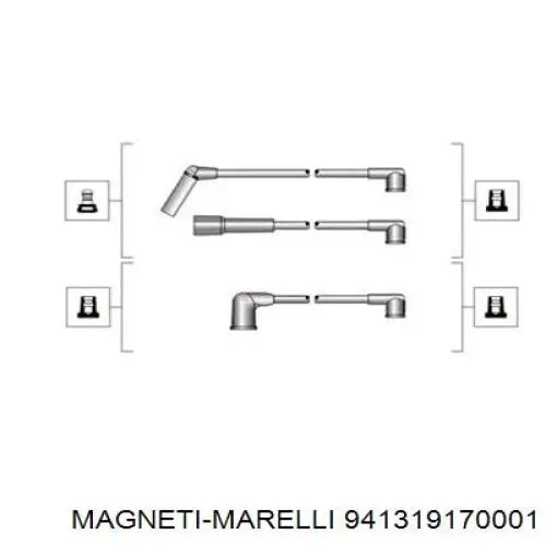 941319170001 Magneti Marelli дріт високовольтні, комплект