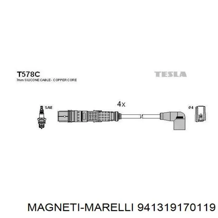 Купити 941319170119 Magneti Marelli Провід високовольтні, комплект