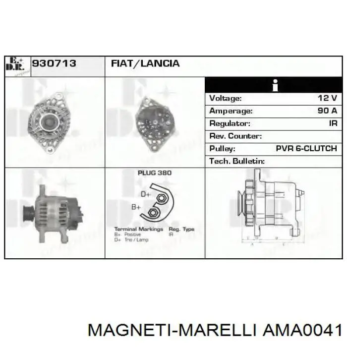 Шків генератора AMA0041 Magneti Marelli