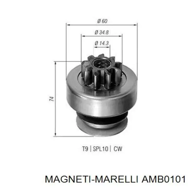 Бендикс стартера AMB0101 Magneti Marelli